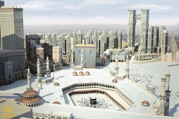 بالصور.. بدء تنفيذ أعلى مسجد مُعلق في العالم بمكة