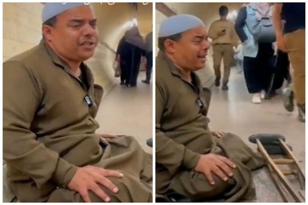 تلاوت تحسین‌برانگیز قاری معلول مصری در خیابان‌های قاهره + فیلم