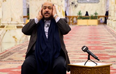 فیلم | تلاوت «کریم منصوری» از آیه ولایت در حرم مطهر علوی
