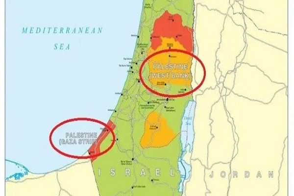 بریتانیا نام کشور فلسطین را در نقشه‌های خود درج کرد