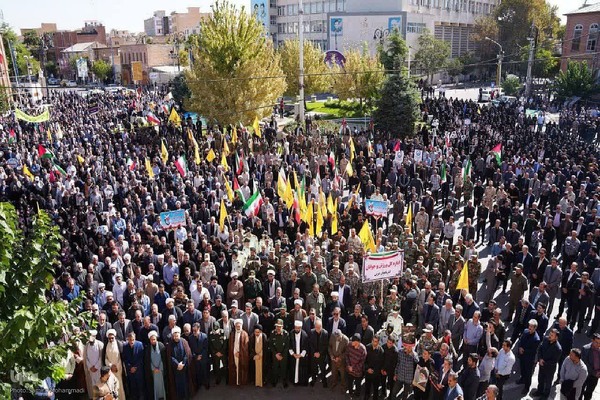 اجتماع مردم ارومیه در محکومیت جنایات رژیم صهیونیستی‎