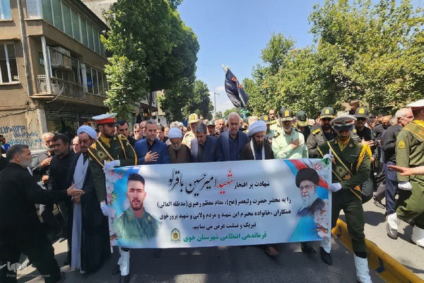 مراسم وداع با شهید امیرحسین باقرلو‎ در خوی