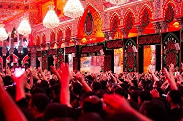بحرینی جوانوں کی عزاداری حرم سیدالشهدا(ع) میں + تصاویر